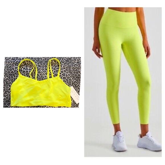 all in motion Pants - All In Motion Lime Green Leggings Sports Bra Ultra High Rise Everyday Soft NWT